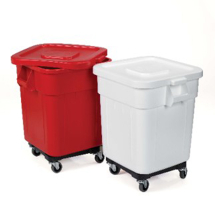 Red Huskee Laundry Bin With Lid & Wheels - 140 Litre