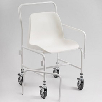 Mobile Shower Chair Height Adj with Det Arms
