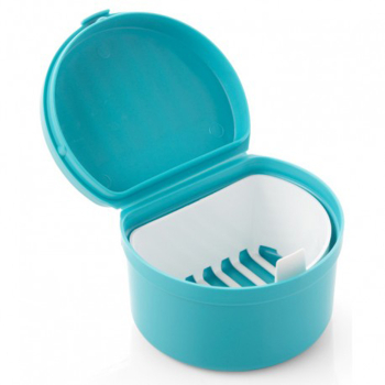 Plastic Denture Cup With Hinged Lid Plastic Denture Cup With Hinged Lid