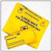 Yellow Clinical Waste Bags - 8x25