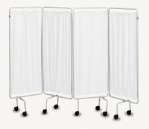 Screen Frame & Curtains White (4 Panels)