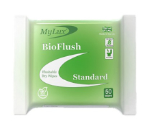 MyLux® Bio-Flush Flushable Dry Wipes 26x30cm 24x50 MyLux® Bio-Flush Flushable Dry Wipes 26x30cm 24x50