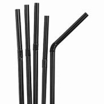 Black Bendy Drinking Straws 1x250