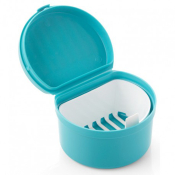 Plastic Denture Cup With Hinged Lid