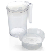 Plastic Beaker Set Feeder/Drinking Cup With 2 Lids - 300ml