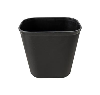 12 Litre Rectangular Plastic Waste Bin - Black