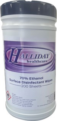HHC 70% Alcohol Surface Wipes 20cmx20cm 12X200