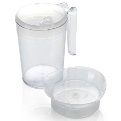 Plastic Beaker Set Feeder/Drinking Cup With 2 Lids - 300ml