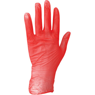 Red Vinyl Medium P/Free Gloves 10x100